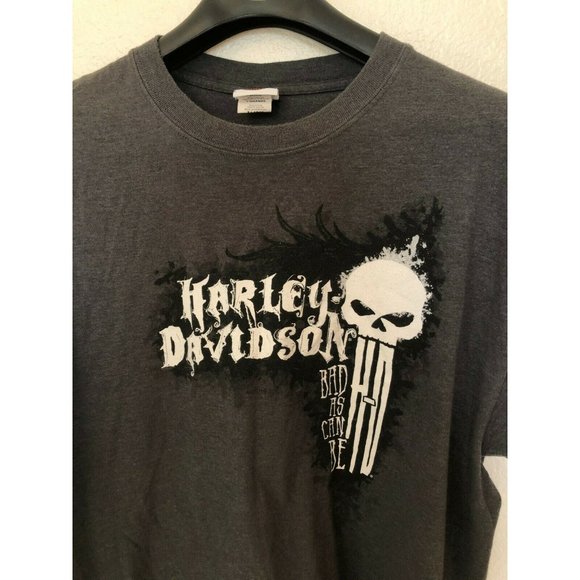 Harley Davidson Gray Short Sleeve T Shirt Skull Head Design Men's XL Tee Shirt - Picture 2 of 5